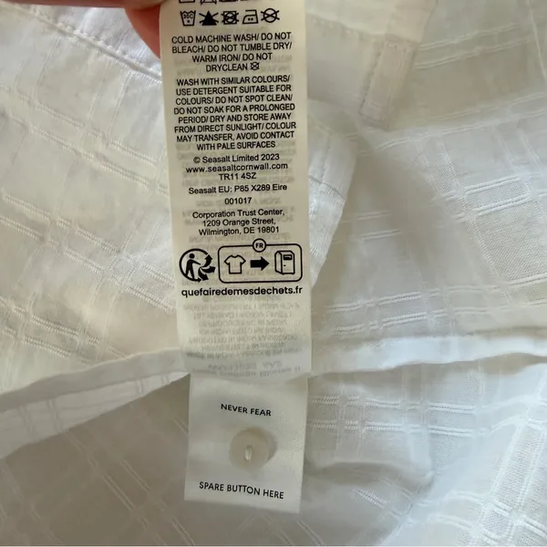 Seasalt Cornwall Hope Cottage Organic Cotton Blouse White NWT NEW 6 - Image 7