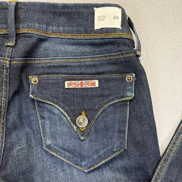 Hudson Collin Skinny Jeans Womens 24 Dark Wash Low Rise Double Button Denim‎ - Image 3