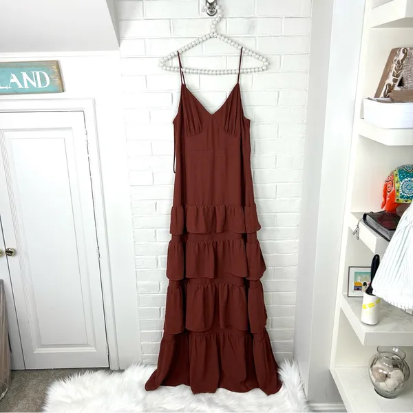 J.Crew Cha Cha Tiered Ruffle Maxi Dress Size 6 - Image 2