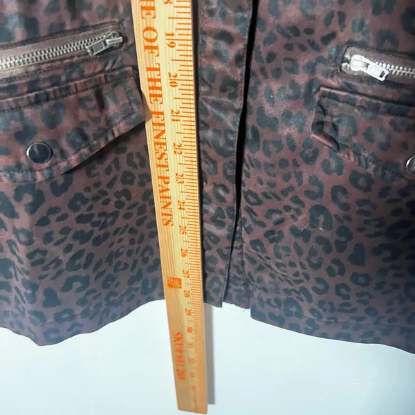 Dear John Utility Jacket Womens Small Brown Leopard Print Military - Image 4