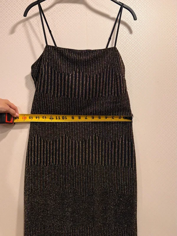 NWT ROW A Metallic Black and Gold Sparkle Sleeveless Night Outfit Mini Dress - Image 10