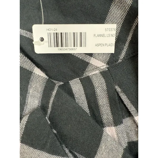 Soma Flannel Long‎ Sleeve Notch Collar Button Up Pajama Top Womens XS Aspen New - Image 6