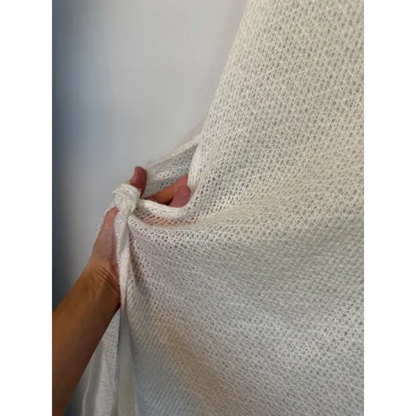 Reformation Jasmine Knit Maxi in White Ivory Sheer Side Slit Coverup Dress 8 NWT - Image 5