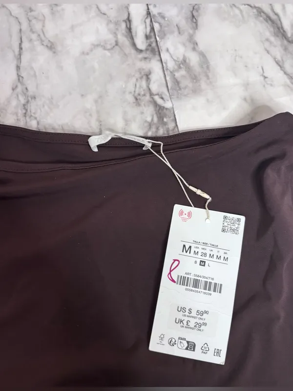 Zara asymmetrical Drop Waist Sleeveless Maxi Long Brown Dress NWT MEDIUM blogger - Image 10