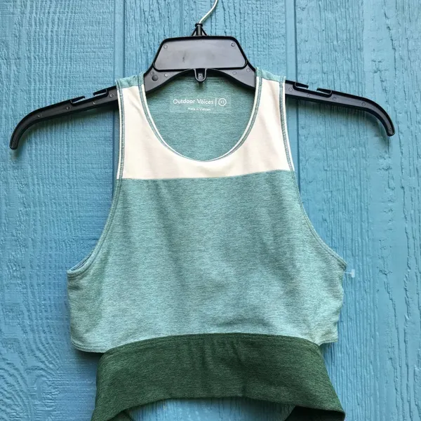 Outdoor Voices Women Blue Tri Tone Slash Back Sports Bra XS v6x - Image 4