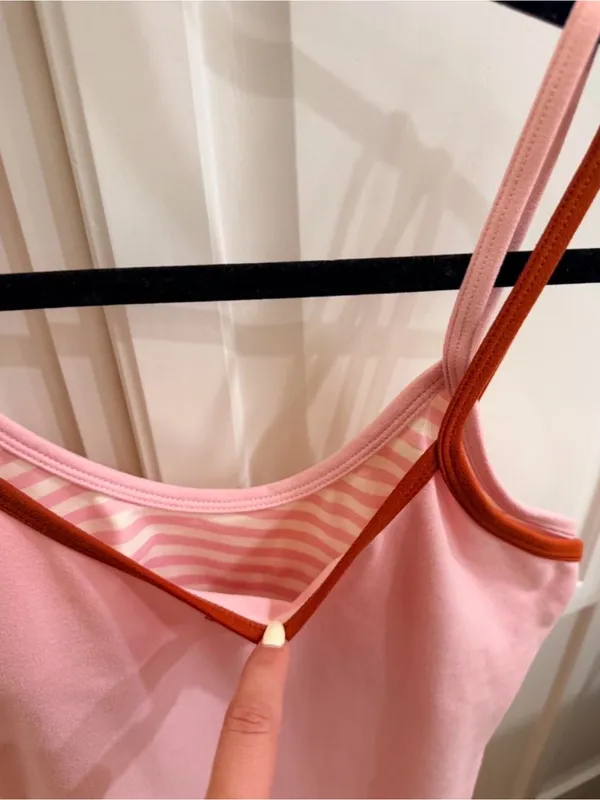 Pink/ Striped Set Active Romper - Image 2