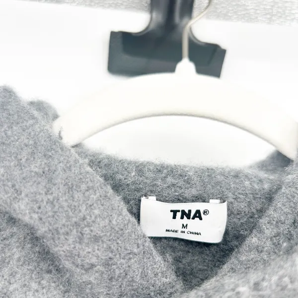 TNA‎ Aritzia Womens Bobby Merino Wool Blend Grey Cozy Gorpcore Hoodie Size M - Image 4