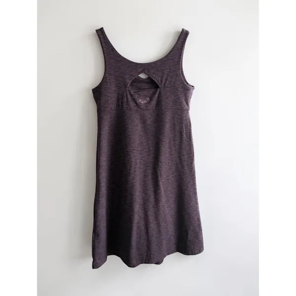 Kuhl‎ Women Plum Purple Heathered Ruched Keyhole Back Active Dress Size M - Image 2
