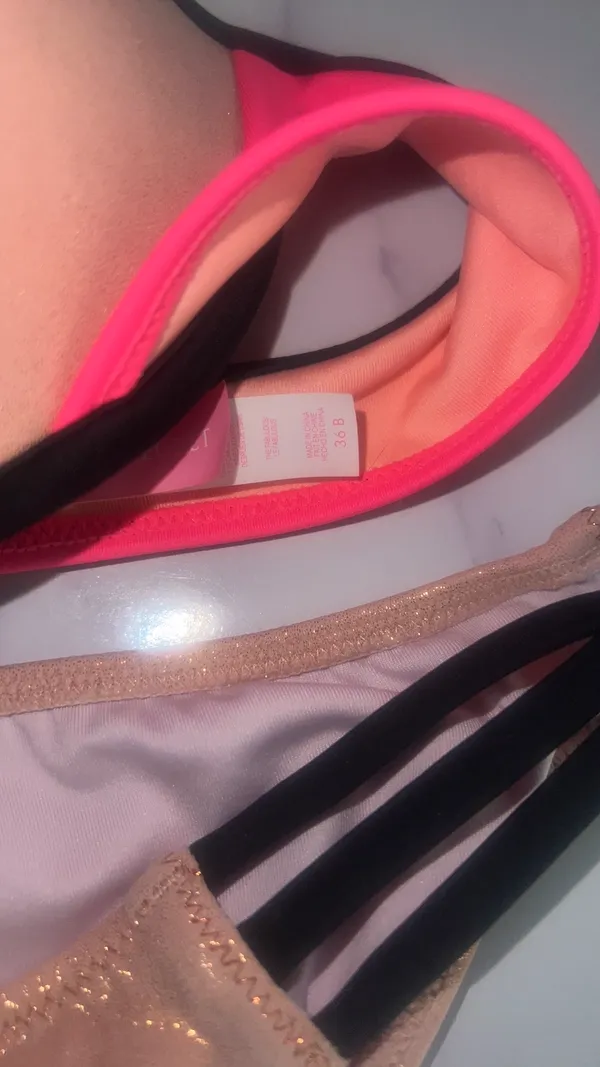 Victoria's Secret Hot pink/Black/ Rose Gold Women's Bikini Set 36B/M - Image 11