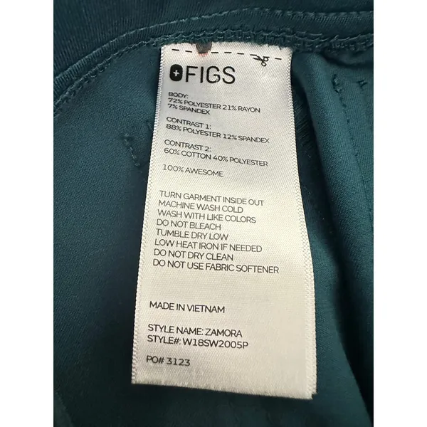 FIGS Zamora High-Rise Jogger Scrub Pant Caribbean Blue size XS/P - Image 11