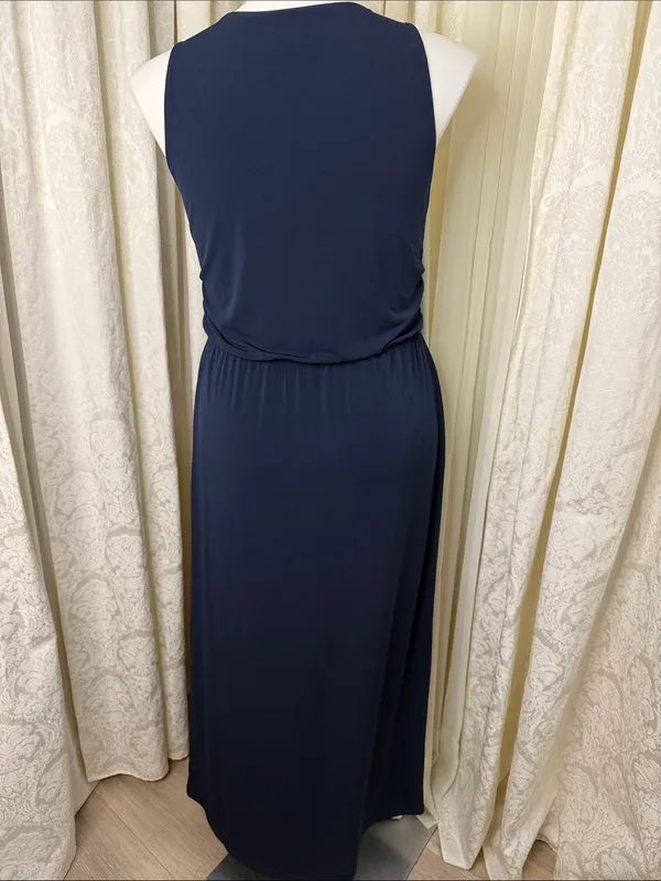 Ann Taylor Sleeveless Navy Blue Maxi Dress - Image 4