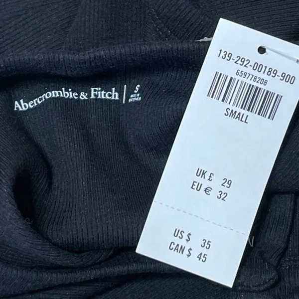 NEW Abercrombie & Fitch Women's Black Sleeveless Knit Button Down Shirt Top S - Image 4