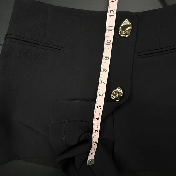 ZARA Black High Waisted Sailor Skort Gold Button Mini S 4 6 NWT - Image 10