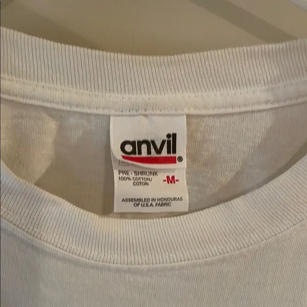 Anvil Unisex Womwns White T-Shirt with embroidery LAX lacrosse Logo - Image 2
