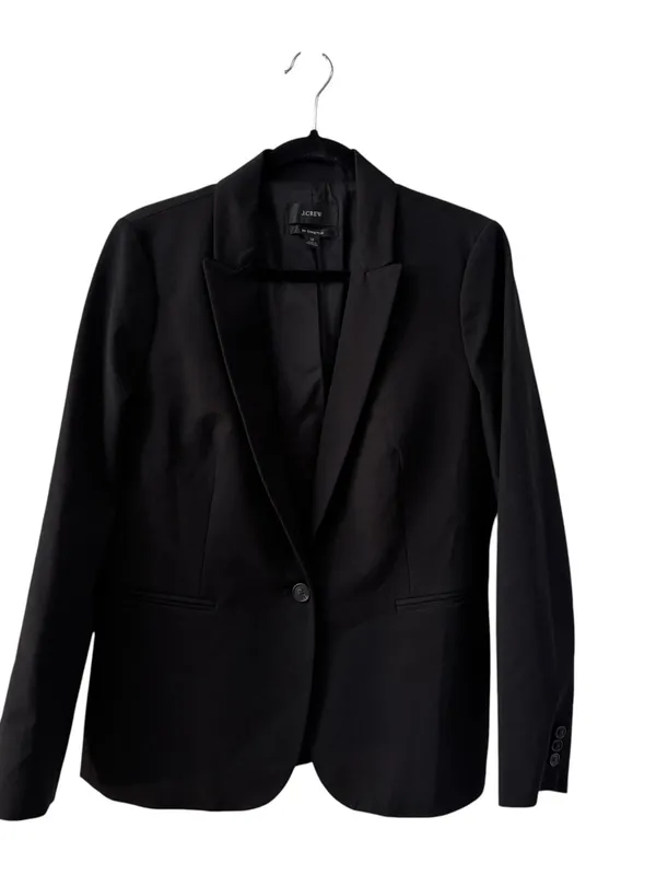 J.Crew Parke Bi-Stretch Cotton Blend Black Blazer Jacket Size 12 - Image 11