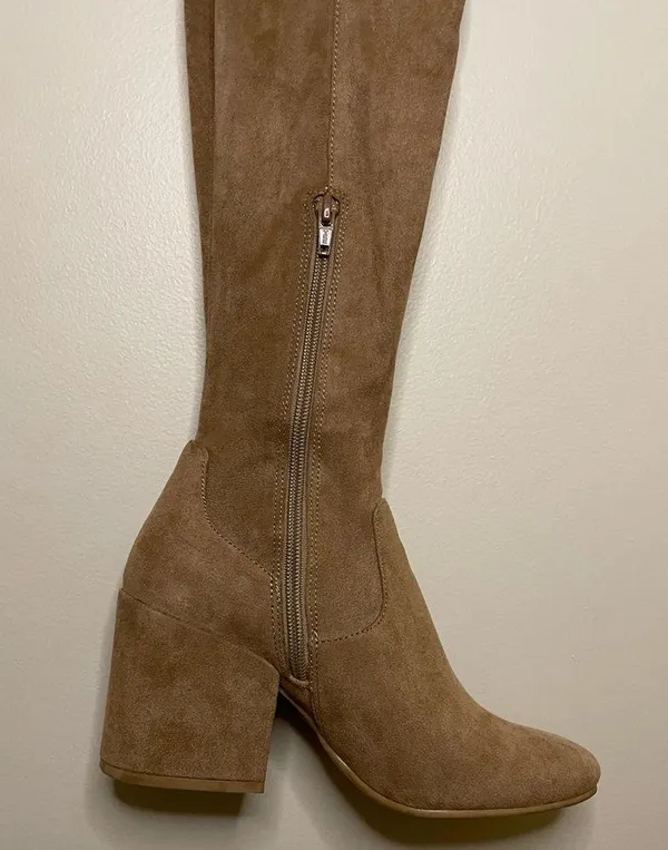 DV by Dolce Vita Cayla Suede Over-the-Knee Boots, Light Taupe, Size 7, EUC - Image 6