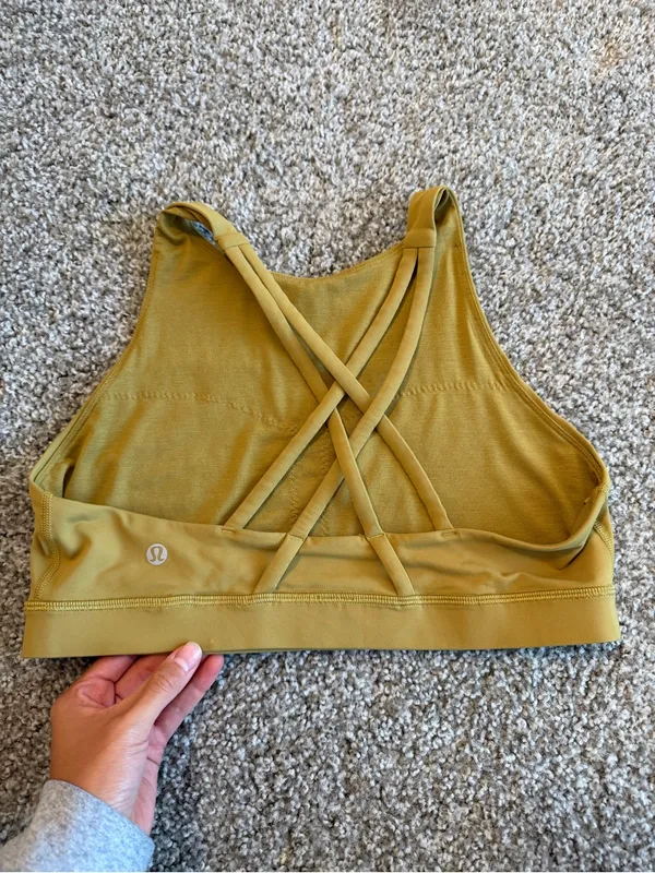 lululemon athletica High Neck Crisscross Strappy Energy Sports Bra SZ 10 - Image 4