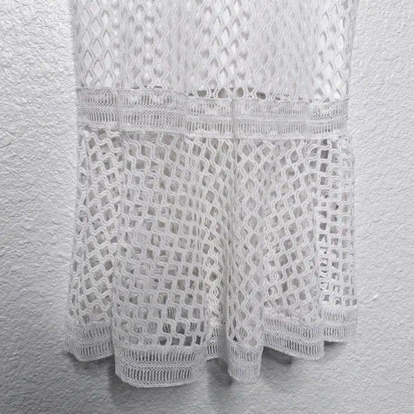 Lulus White Knot Crochet Mermaid Dress Sz M - Image 8