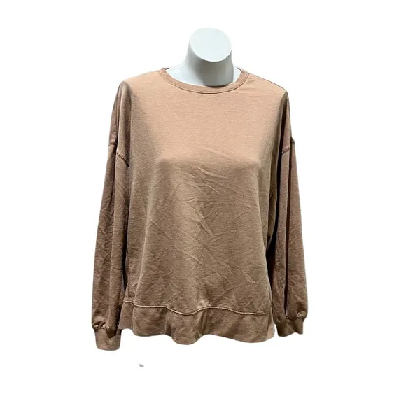 Z Supply Women's Beige Long Sleeve Crew Neck T-Shirt Size S - Image 8