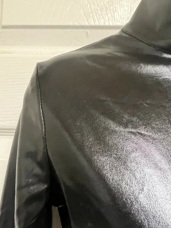 UNBRANDED Black PVC Leather Wet Look Bodysuit - Image 8