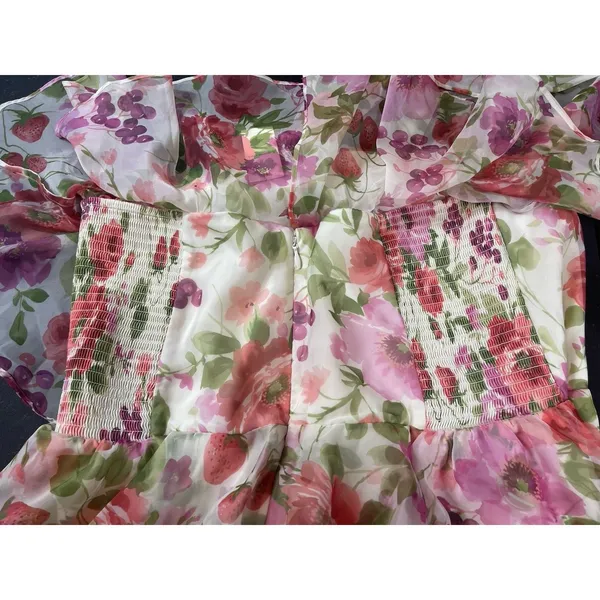 Abercrombie & Fitch Floral Strawberry Sheer Lined Tiered Strapless Dress NWT - Image 15