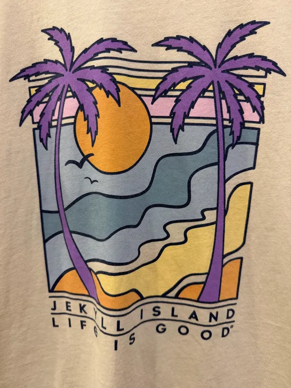 Life Is Good Jekyll Island GA Palm Scene Graphic Crusher Tee - Image 4