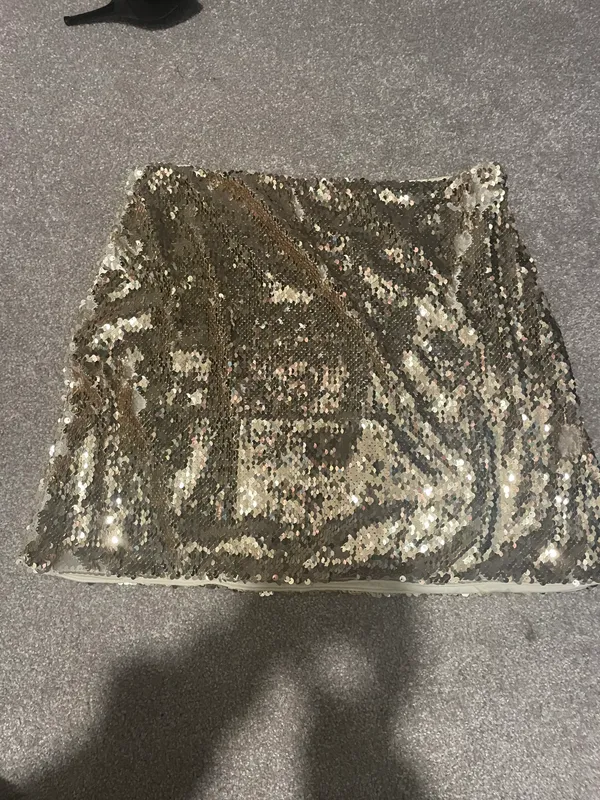 Lulus Gold Sparkly  Skirt - Image 2