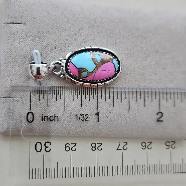 Cotton Candy Turquoise Pendant #2 - Image 3