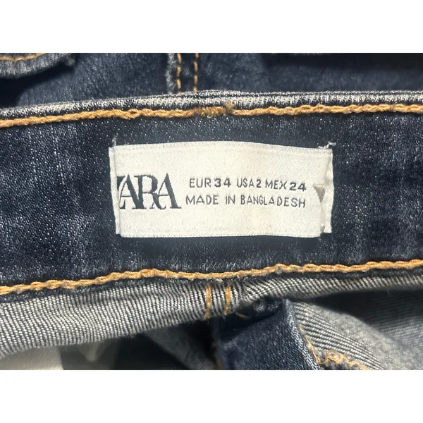 Zara Women's Blue High Waisted Medium Wash Stretch Skinny Denim Jeans Size 2 - Image 4