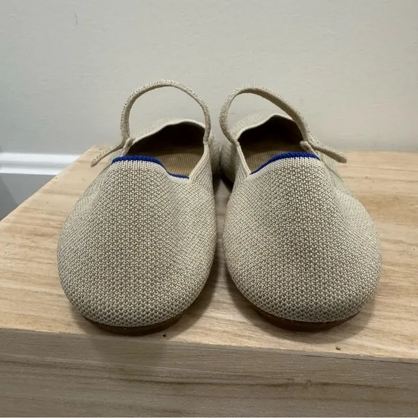 Rothy's The Square Mary Jane Beige Gardenia‎ Shimmer Flats 7.5 - Image 5