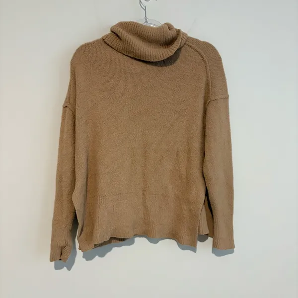 AERIE chenille oversized turtleneck sweater tan brown size‎ xs - Image 2