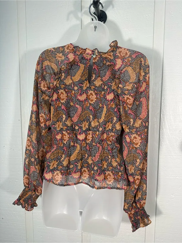 Entro Black Multicolored Crop Top Size Small EUC - Image 7