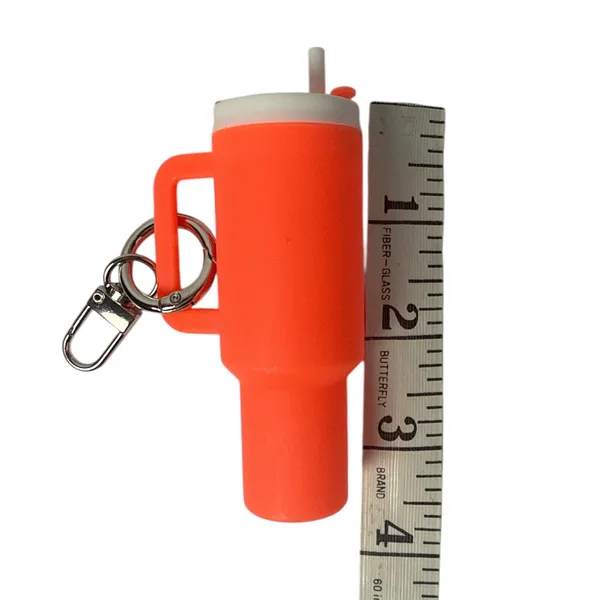 Mini Tumbler Keychain Orange Cup Accessory – Removable Lid NEW - Image 6