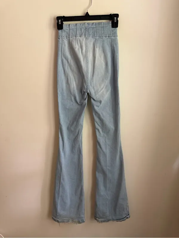 We The Free Free People High Rise Flare Jeans Size 26 - Image 3