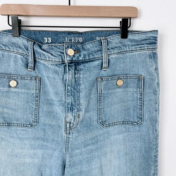 J. Crew Sailor Denim Wide Leg Trouser - Image 3