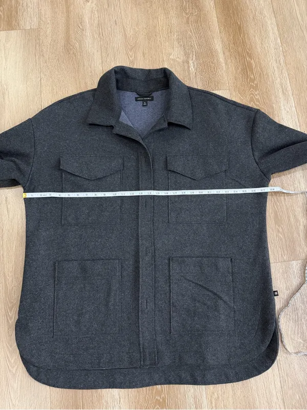 Banana Republic Solid 4 Pocket Shacket Oversized Jacket Dark Charcoal Size XL - Image 14