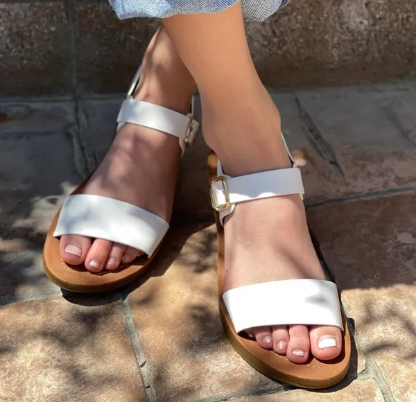 Black Faux Leather Sandal - Image 7