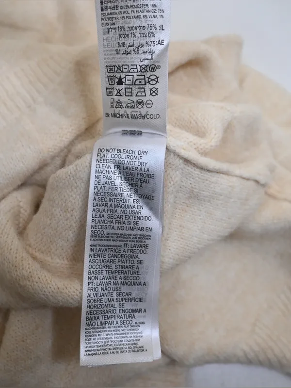 RVCA Women's M Cream Vineyard Turtleneck Boxy Knit Sweater in Oatmeal - Image 14