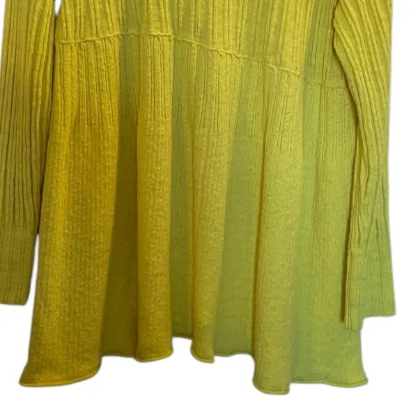 FREE PEOPLE BEACH Bright Yellow Oversized Cover Up Sweater Size Medium - Image 4