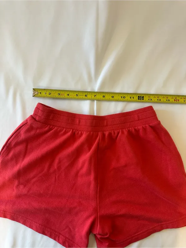Nautica Red Women's Athletic Shorts with Navy Drawstring - Image 2