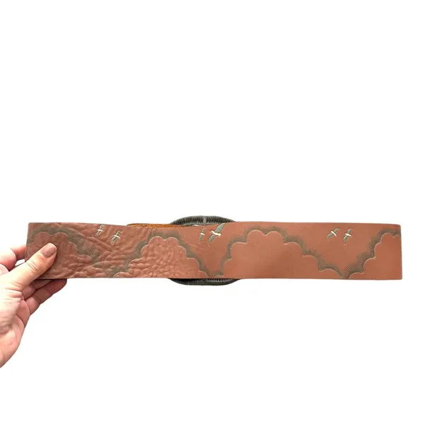GENUINE LEATHER Sky‎ Painted Belt Large Tan - Image 2
