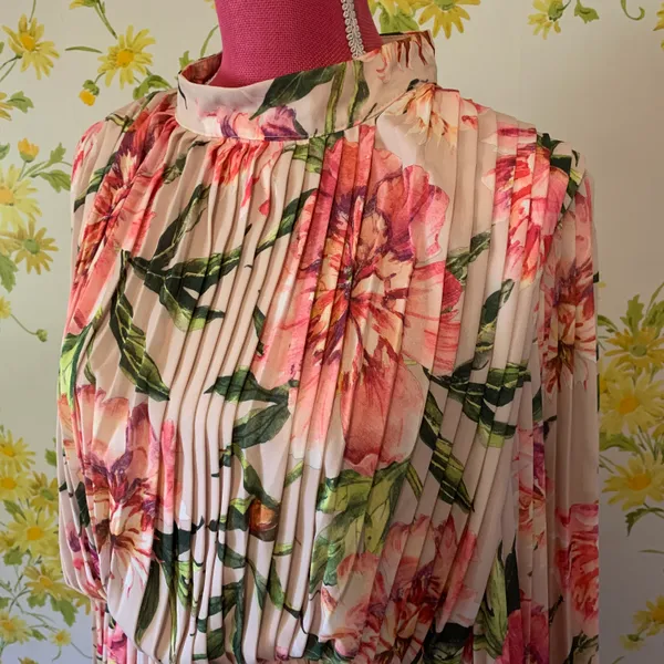 Floral Pleated Mini Dress Size M Multi Size M - Image 5