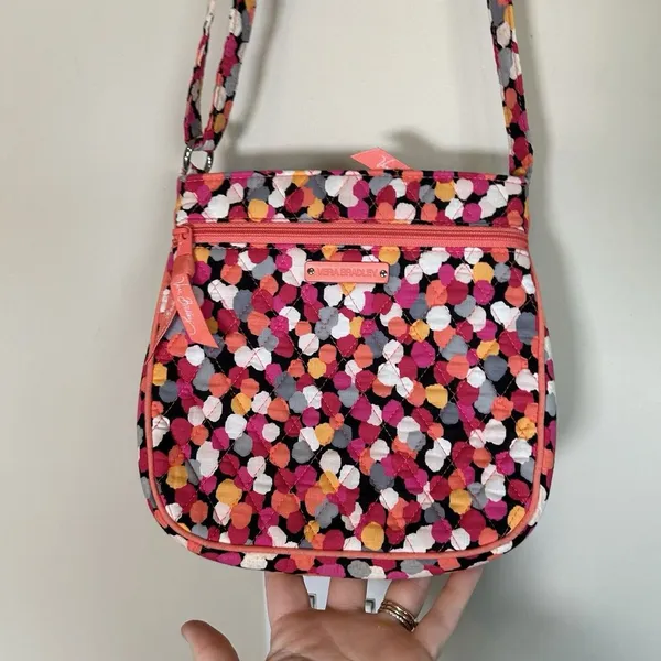 Vera Bradley Pixie Confetti Petite Double Zip Hipster‎ Cross Body Purse #14497 - Image 2