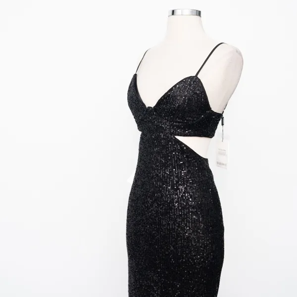Bardot Black Sequin Cutout‎ Dress - Extra Small - Image 11