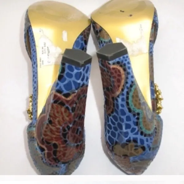 Hale Bob Blue Heels Shoes - Image 6