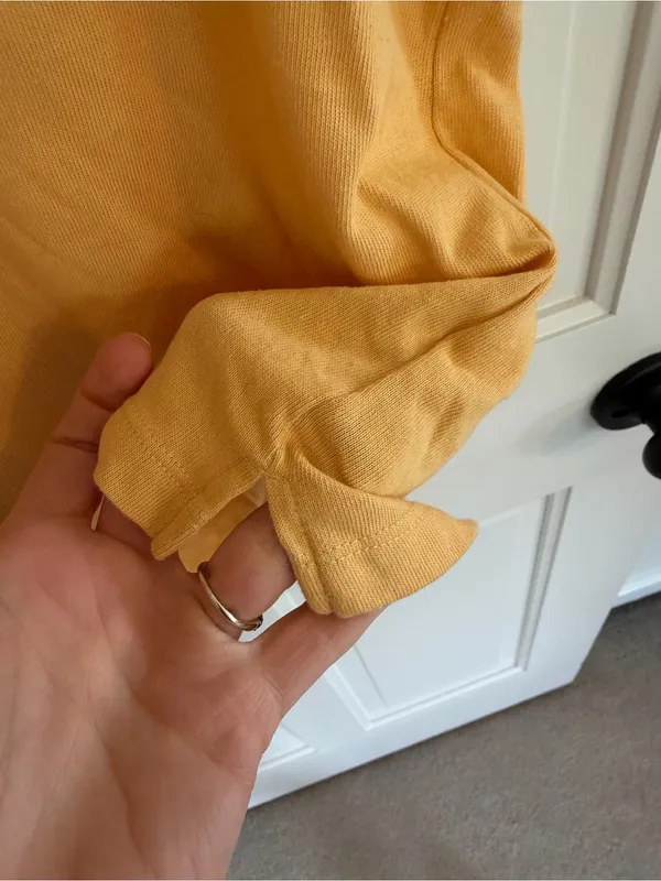 Madewell Mustard Yellow V-Neck Relaxed Cotton Blend Tank Top Large - Image 3