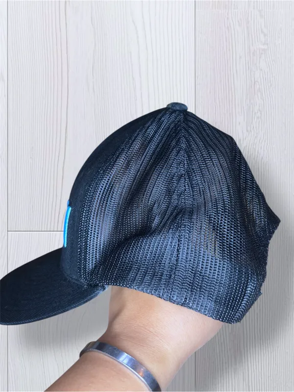 HURLEY Women’s Trucker Hat - Navy Blue Mesh Back Snapback Cap - Turquoise Logo - Image 6