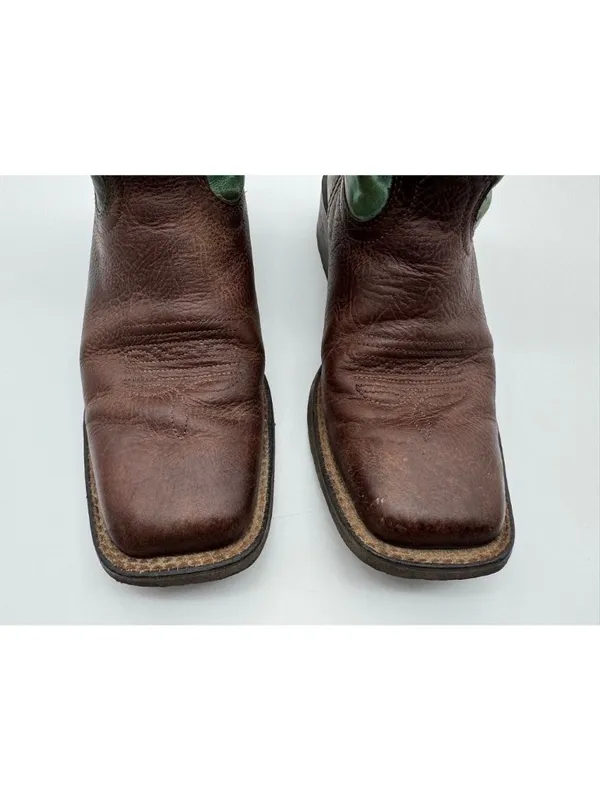 Ariat Cattle Drive Cowboy Boots Cowgirl Western Leather Brown/Teal Women's 8.5 B - Image 5