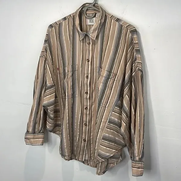 BDG Urban Outfitters Bell Button-Down Shirt Striped Oversized Long Sleeve (XS) - Image 3