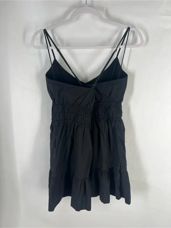 Anthropologie Somerset Tier Spaghetti Strap Mini Dress Black Size L - Image 5